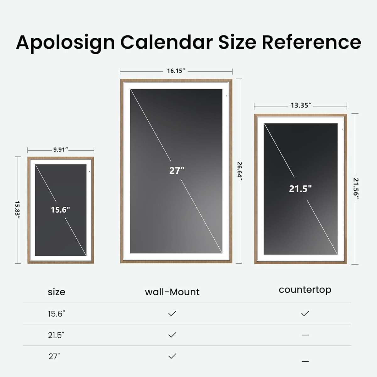Apolosign 21.5-inch Digital Calendar & Smart Family Wall Planner, No Subscription, Calendar & Dashboard Dual-Mode System, Shared Touchscreen Display with Calendar Sync, Chore Charts & Family Scheduling Hub (Teak) - Image 2