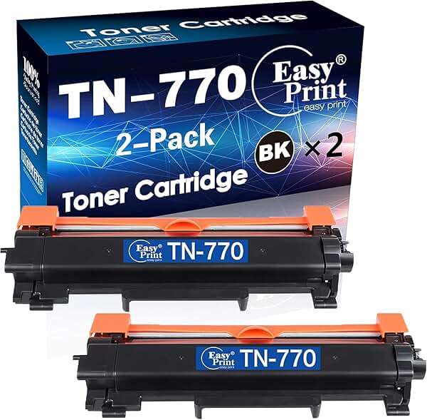 EASYPRINT Compatible TN770 Toner Replacement for Brother TN-770 TN770 Black Toner Cartridge Compatible for Brother HL-L2370DW Toner L2370DWXL MFC-L2750DW L2750DWXL, 2-Pack - Image 1