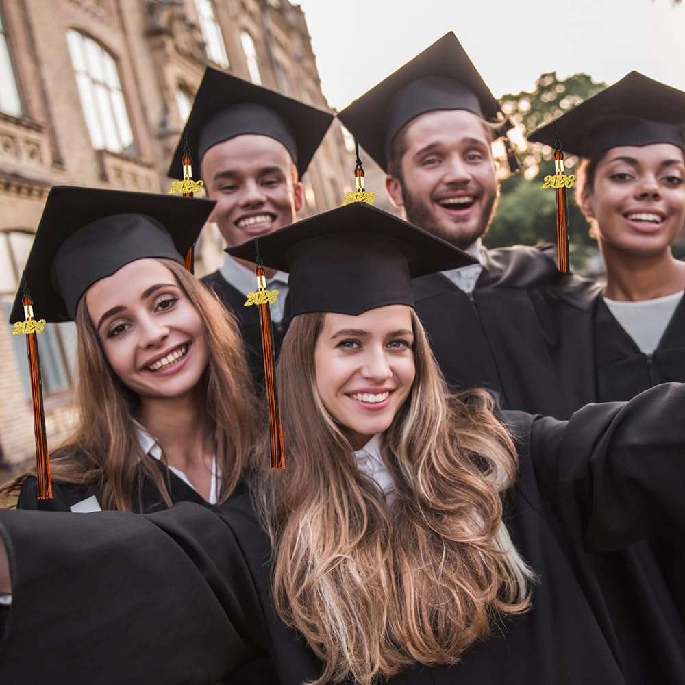 2026 Tassel Graduation, Graduation Tassel 2026, Graduate Cap Tassels with Gold 2026 Charm for Graduations Cap Graduations Party Ceremonies Black and Orange - Image 7