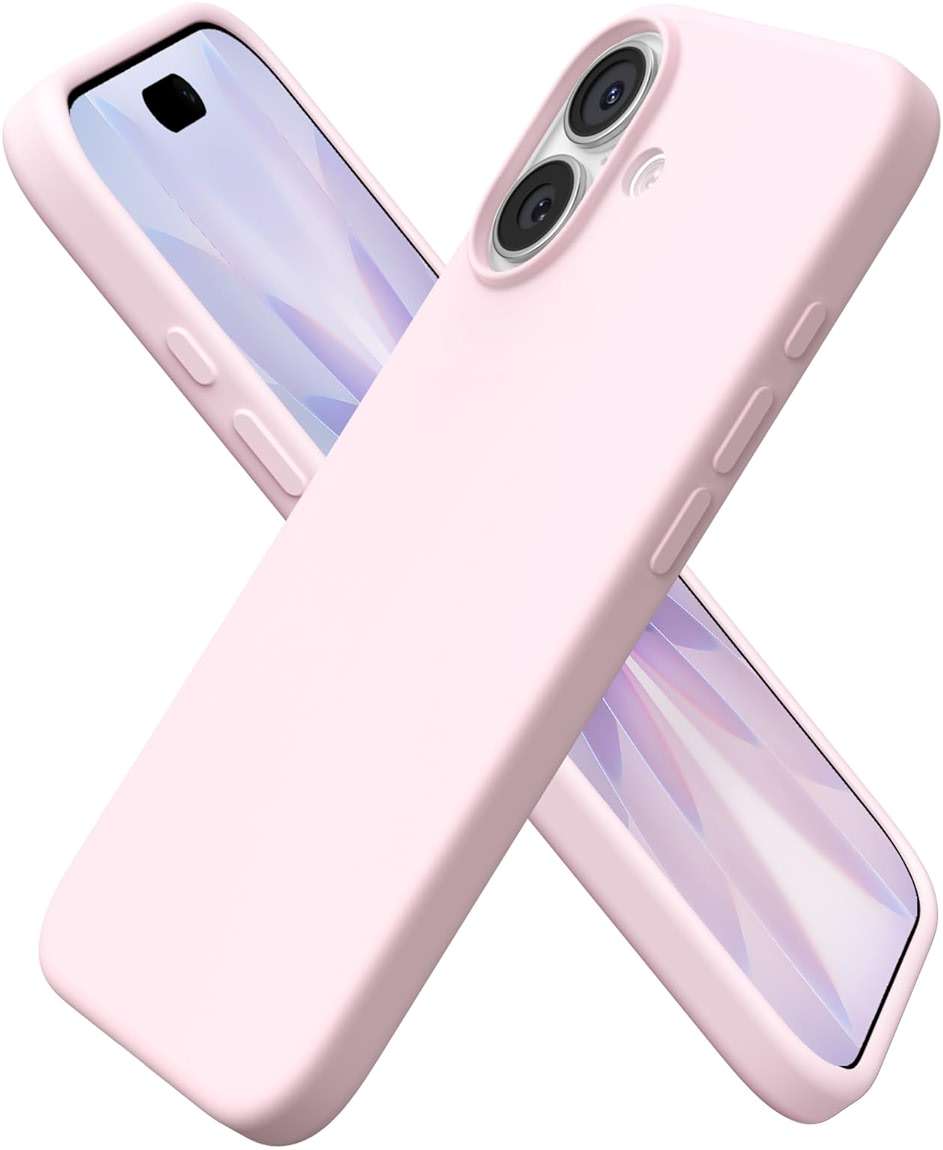 ORNARTO Compatible with iPhone 17 Case 6.3, Slim Liquid Silicone 3 Layers Full Covered Soft Gel Rubber Phone Case Protective Cover 6.3 Inch, Chalk Pink - Image 1