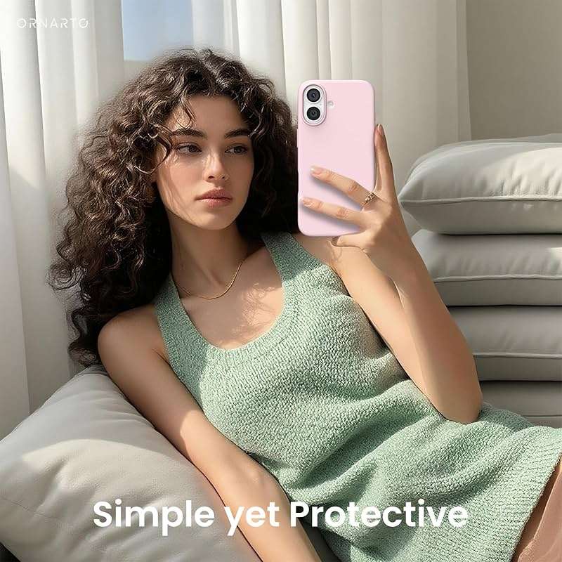 ORNARTO Compatible with iPhone 17 Case 6.3, Slim Liquid Silicone 3 Layers Full Covered Soft Gel Rubber Phone Case Protective Cover 6.3 Inch, Chalk Pink - Image 6