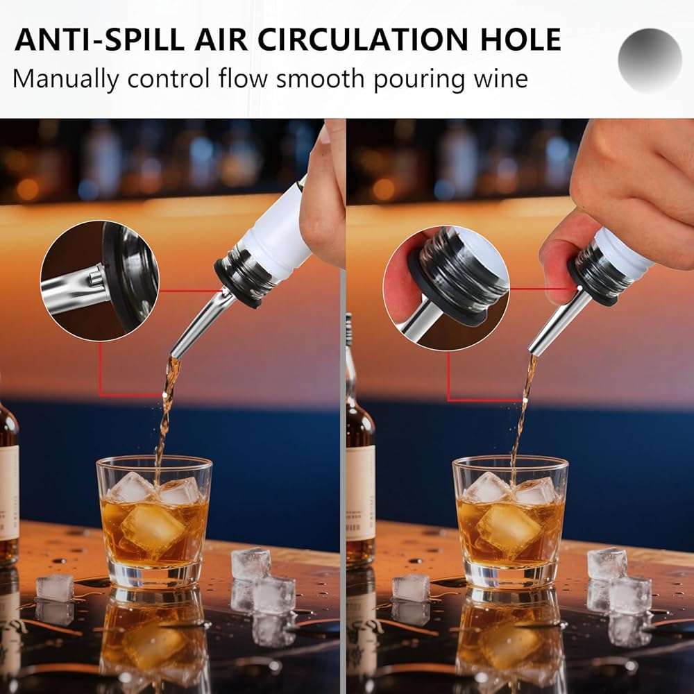mwellewm 50 Pcs Liquor Pour Spouts, Stainless Steel Liquor Bottle Pourers for Alcohol Speed Pourers for Liquor Bottles Bartending Oil Vinegar and Wine Bar Bartender Accessories - Image 4