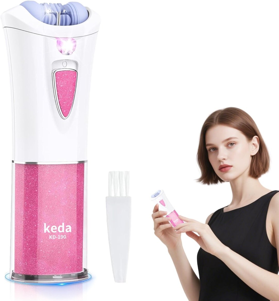 Skin Epilator, 2026 New Epilators Hair Removal for Face, Smooth Glide Epilators for Women with LED Light, Cordless Facial Hair Removal for Bikini Arm Legs Underarm, Portable Epilator - Product Image