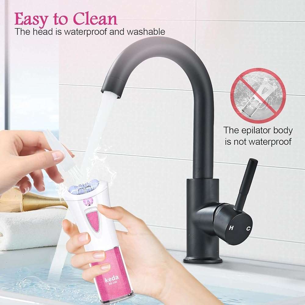 Skin Epilator, 2026 New Epilators Hair Removal for Face, Smooth Glide Epilators for Women with LED Light, Cordless Facial Hair Removal for Bikini Arm Legs Underarm, Portable Epilator - Image 7