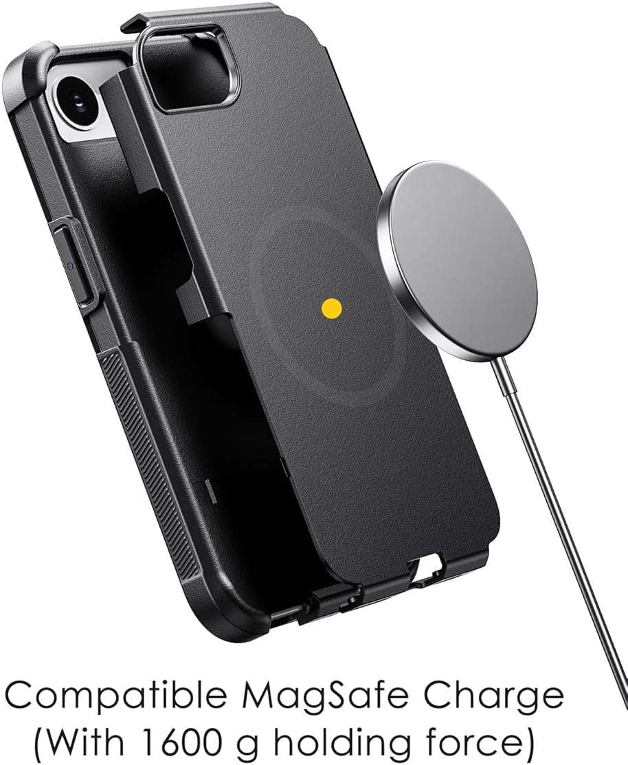 Diverbox for iPhone 16e Case & iPhone 17e Case - Compatible with MagSafe,Shockproof Dropproof with Screen Protector,with Port Protection,Slim & Tough Phone Cover (Black) - Image 4