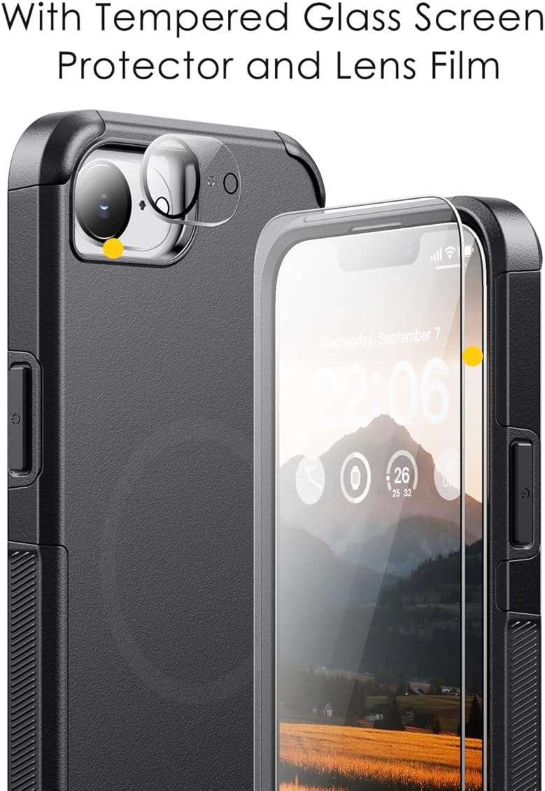 Diverbox for iPhone 16e Case & iPhone 17e Case - Compatible with MagSafe,Shockproof Dropproof with Screen Protector,with Port Protection,Slim & Tough Phone Cover (Black) - Image 5
