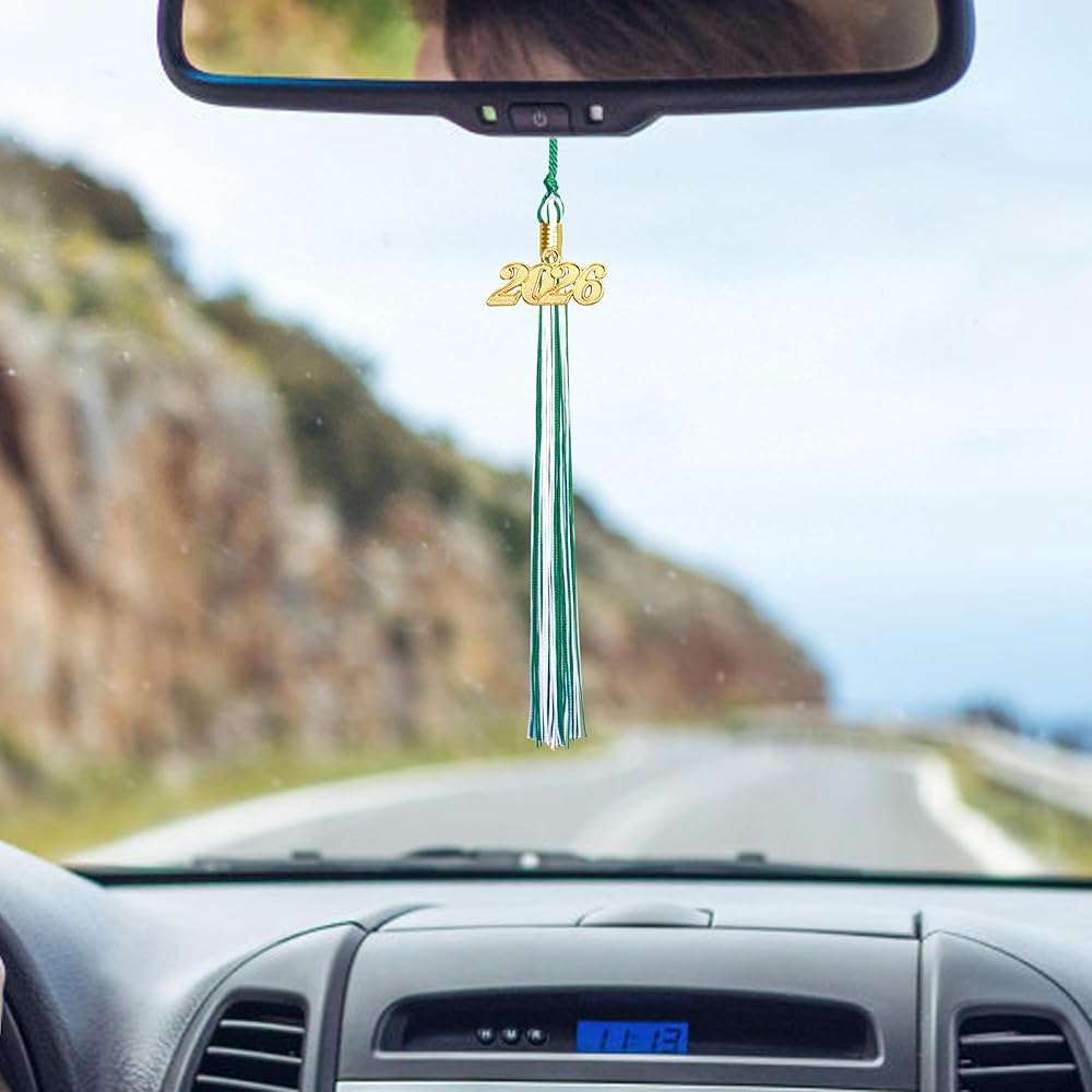 2026 Tassel Graduation, Green and White Graduation Tassel, 2026 Tassel Charms for Graduations Cap Decorations, Tassels Memorial Grad Cords for College High School Graduate Hat Ceremonies Accessories - Image 8