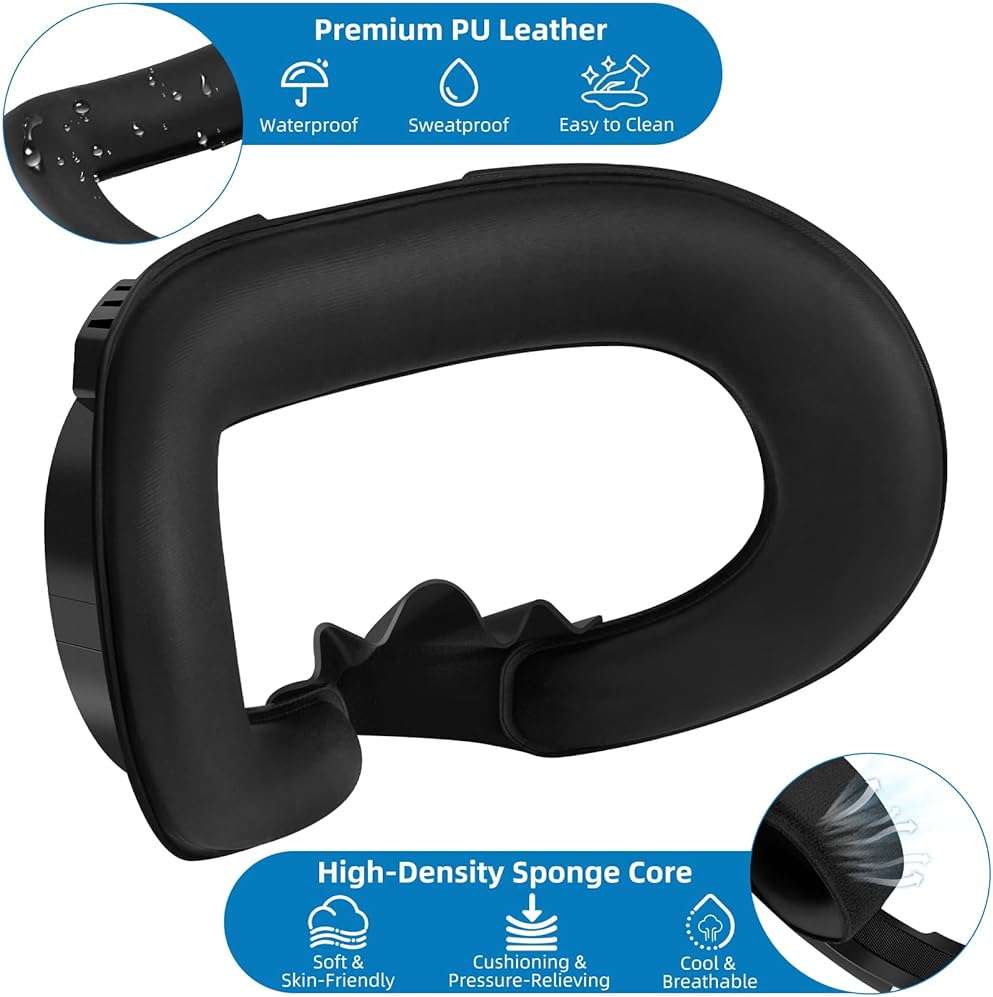 Head Strap and Face Cover Pad for Oculus Quest 2, Original Replacement Headstrap&Sweatproof PU Leather Face Cushion Pad - VR Accessories Kit Compatible with Meta Quest 2 Headset - Image 7