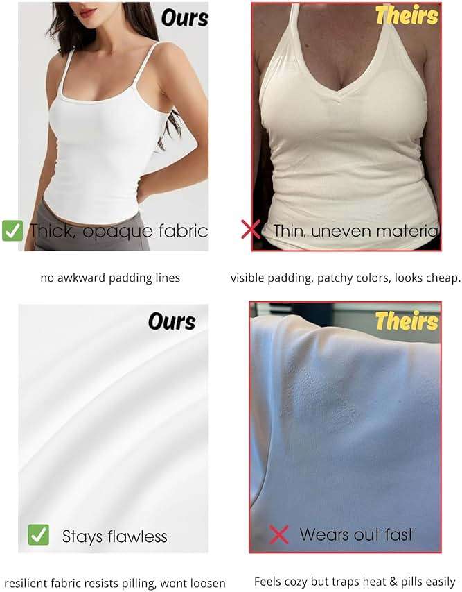 CHANGEZOE Women's Braless Tank Top Fitted Spaghetti Strap Cami for Going Out Workouts Y2K Cute Basic Top - Image 4