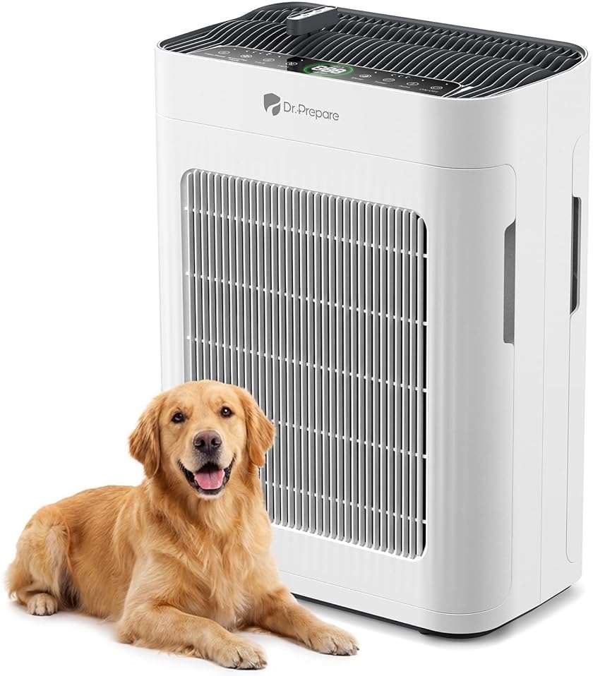 Dr.Prepare Air Purifier for Home Bedroom Large Room Up to 3,000 ft², HEPA Air Cleaner with Dual-Sided Washable Pre-Filter, 20dB Sleep Mode & Fragrance, AQI Display,Auto & Pet Mode for Smoke Odors - Image 1