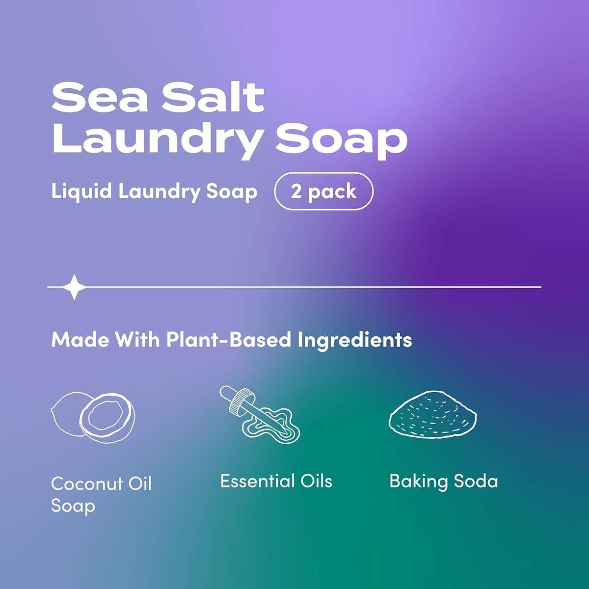 Zum by Indigo Wild Laundry & Home Cleaning Bundle – Sea Salt – Plant-Based Liquid Laundry Soap (64 fl oz, 2 Pack) + Natural All-Purpose Surface Cleaner (16 fl oz) - Image 3