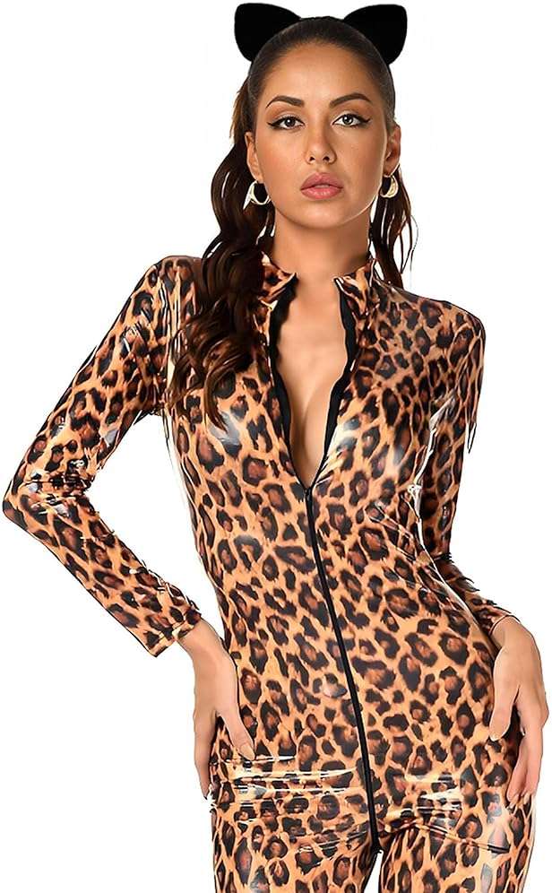KICOFIT Cat Ears Black Halloween Costume Catwoman Ears Panther Leopard Leather Headband (Black, One Size) - Image 2