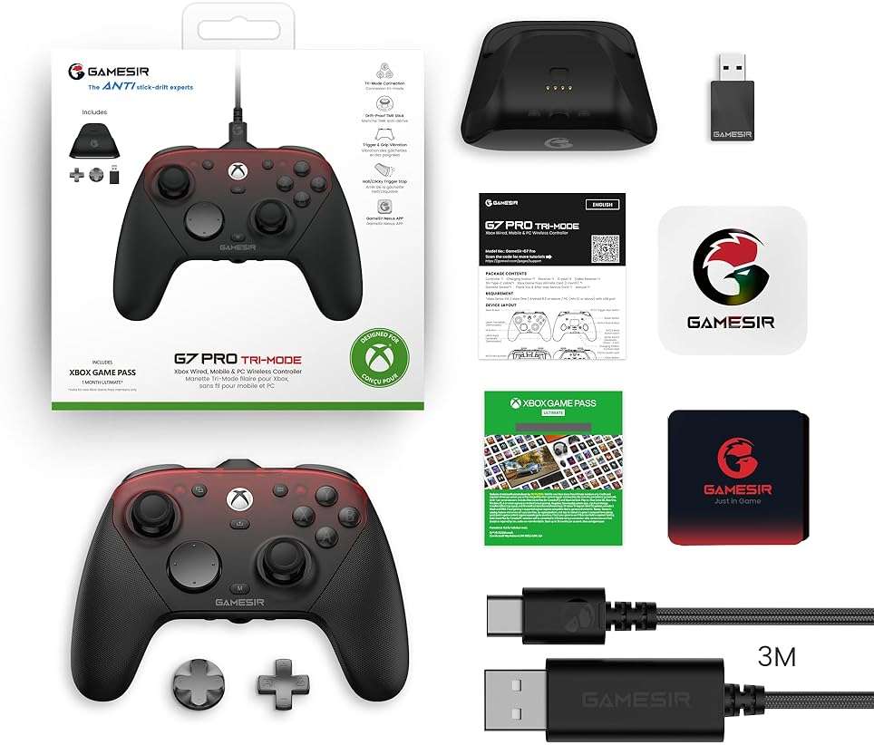 GameSir G7 Pro Wired Controller for Xbox Series X|S, Xbox One, Wireless Gamepad for PC&Android with TMR Sticks, Hall Effect Analog Triggers, 1000Hz Polling Rate, 3.5mm Audio Jack - Black - Image 2