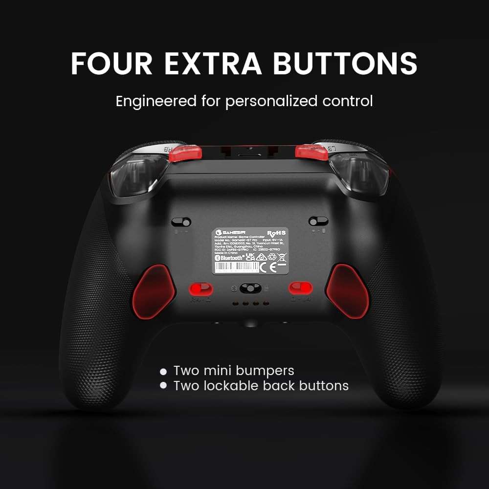 GameSir G7 Pro Wired Controller for Xbox Series X|S, Xbox One, Wireless Gamepad for PC&Android with TMR Sticks, Hall Effect Analog Triggers, 1000Hz Polling Rate, 3.5mm Audio Jack - Black - Image 8