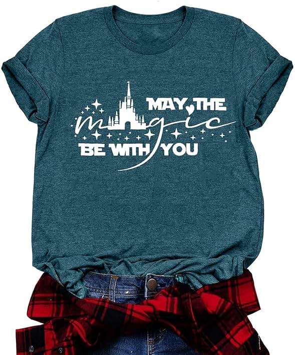 Magic Shirts for Women Cute Castle Graphic Vacation Tops - Image 1