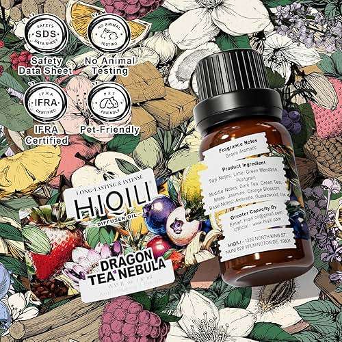 HIQILI Dragon Tea Nebula Diffuser Oil for Humidifiers & Aromatherapy, Inspired by Ar-mani The Yu.Long, Large Room & Office - 0.34 Fl Oz - Image 7