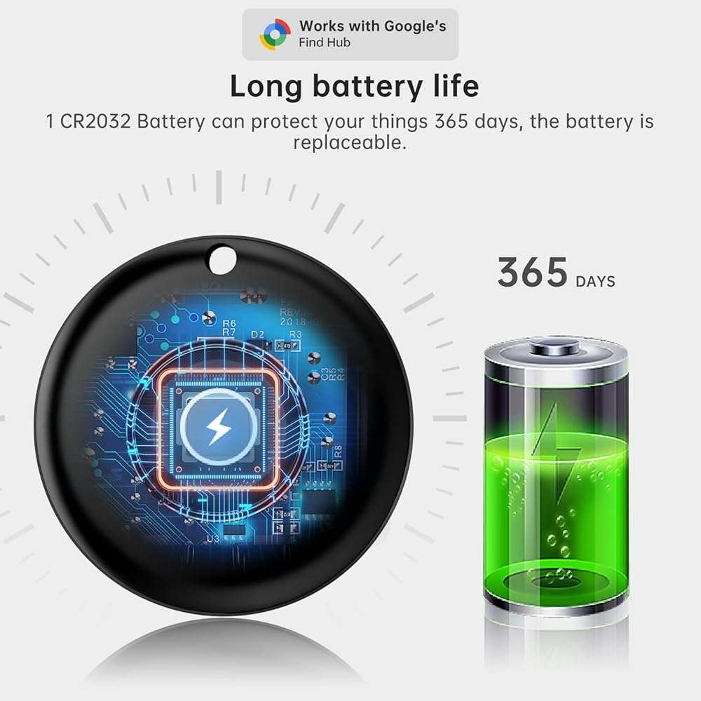 JNLIK Air Tracker Tag for Android(Android Only ) IP65 Waterproof Smart Tag & Item Finder | Ultra-Long Battery | Works with Google Find My Device | Find Keys/Wallet/Car (2026 new Model) - Image 6