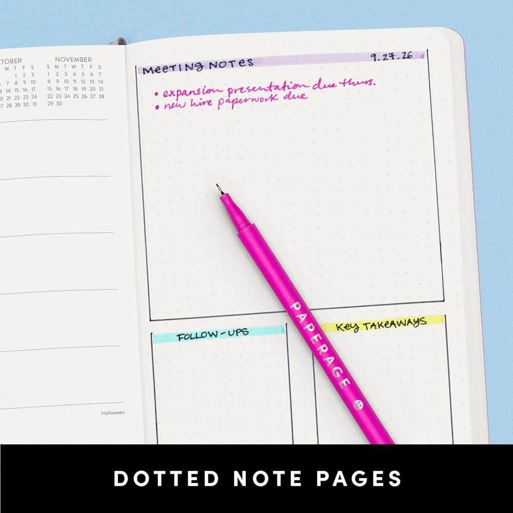 PAPERAGE 2026 Weekly & Monthly Planner, 12 Months (January 2026 - December 2026), 5.6 in x 8 in, Hardcover 2026 Planner with Weekly & Monthly Spreads, Note Pages, Stickers & Back Pocket – Lavender - Image 6
