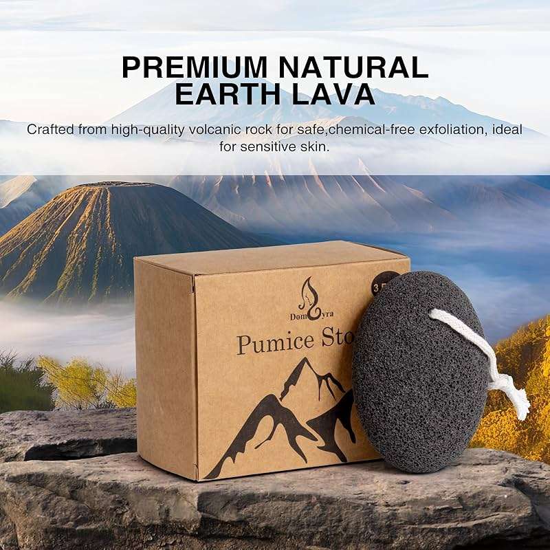 Natural Pumice Stone Set - 3-Pack Oval-Shaped Volcanic Lava Foot Scrubber Files for Callus, Corn, Cracked Heel, and Dead Skin Exfoliation, 4 x 2.8 x 1.6 Inches - Image 5