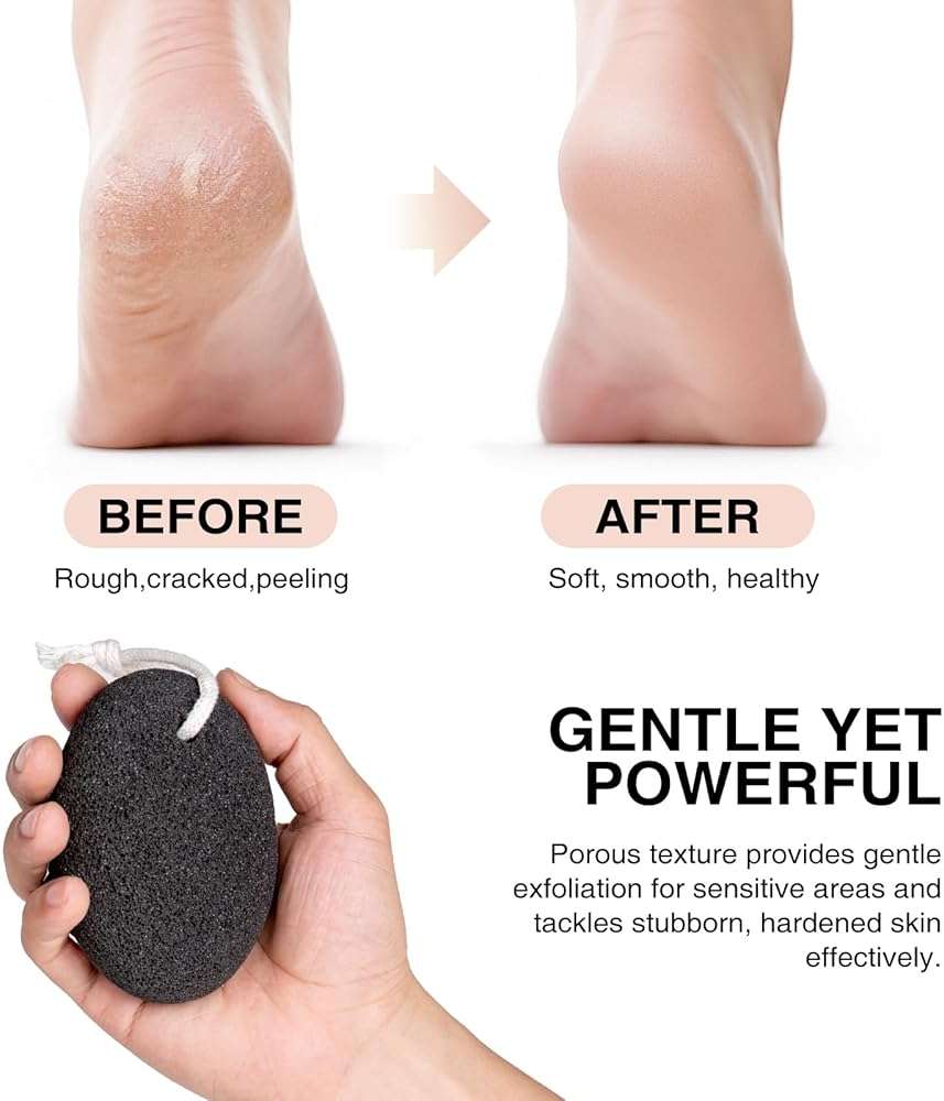 Natural Pumice Stone Set - 3-Pack Oval-Shaped Volcanic Lava Foot Scrubber Files for Callus, Corn, Cracked Heel, and Dead Skin Exfoliation, 4 x 2.8 x 1.6 Inches - Image 7