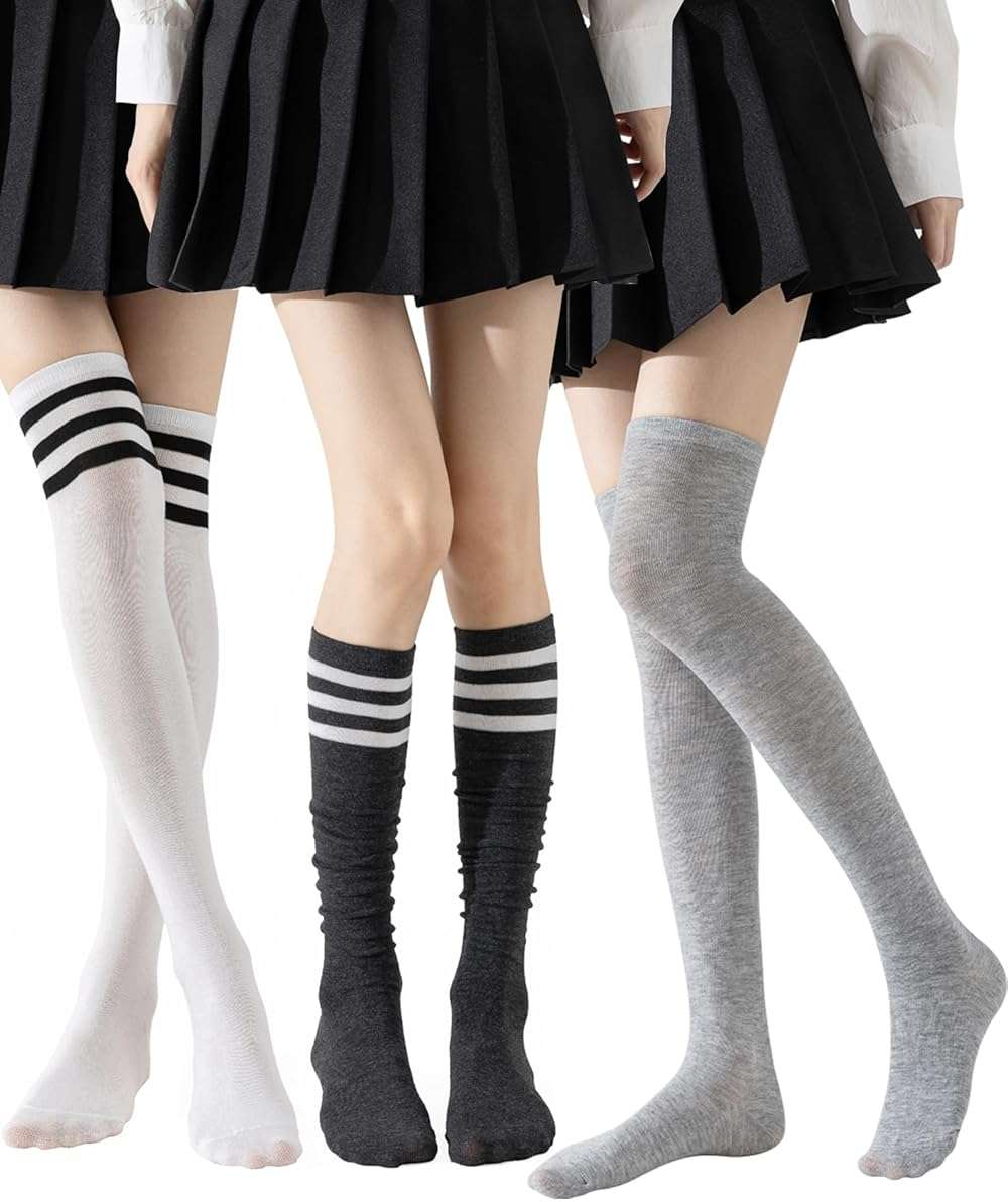Candsliky 6 Pairs Women's Thigh High Socks - Over Knee Warm Stockings for Boots, Cosplay, Daily Wear | Leg Warmers - Image 2