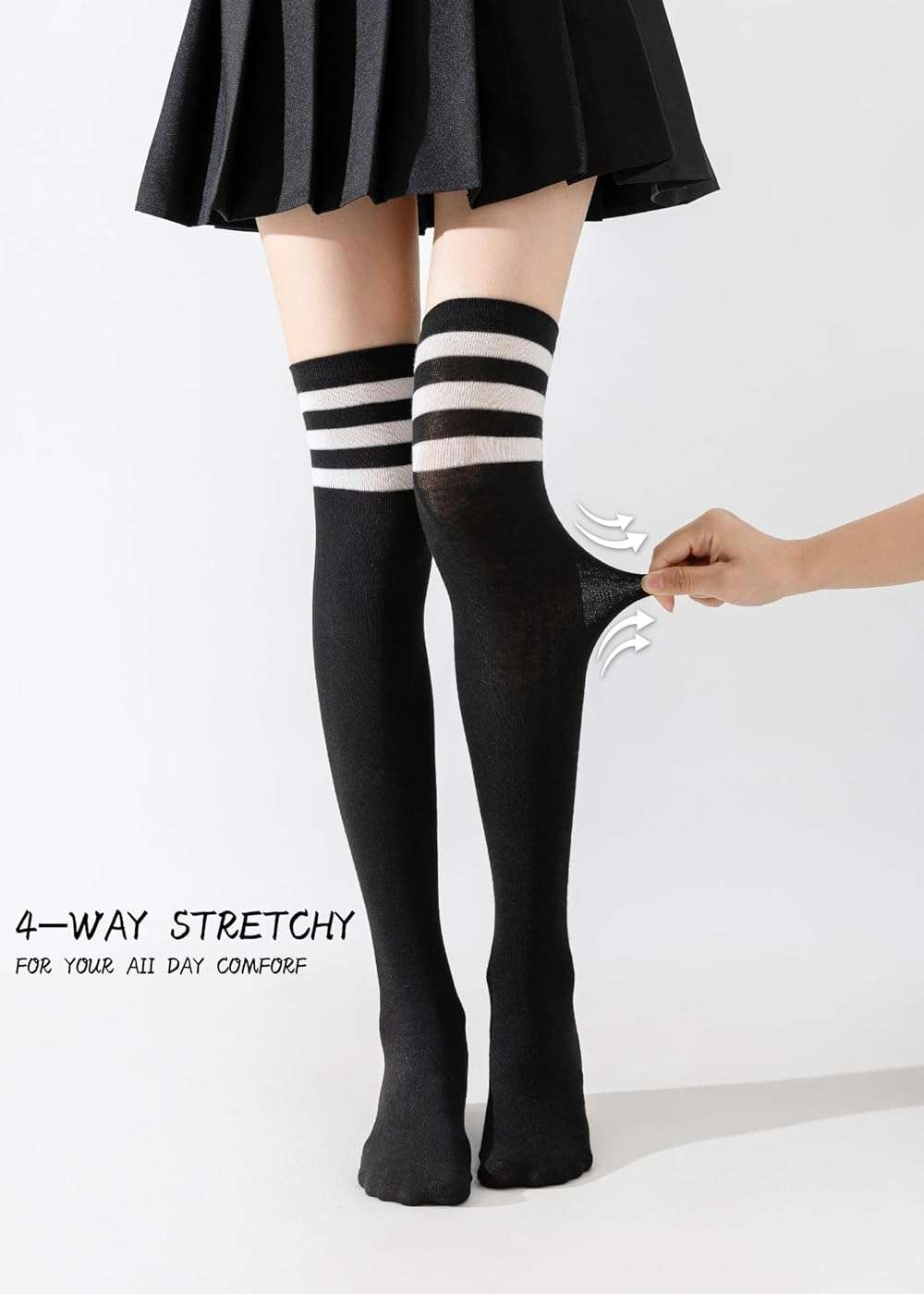 Candsliky 6 Pairs Women's Thigh High Socks - Over Knee Warm Stockings for Boots, Cosplay, Daily Wear | Leg Warmers - Image 3
