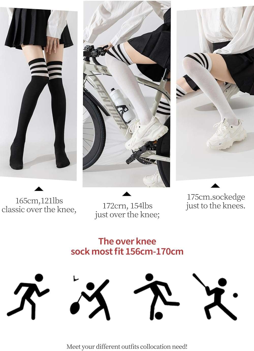 Candsliky 6 Pairs Women's Thigh High Socks - Over Knee Warm Stockings for Boots, Cosplay, Daily Wear | Leg Warmers - Image 6