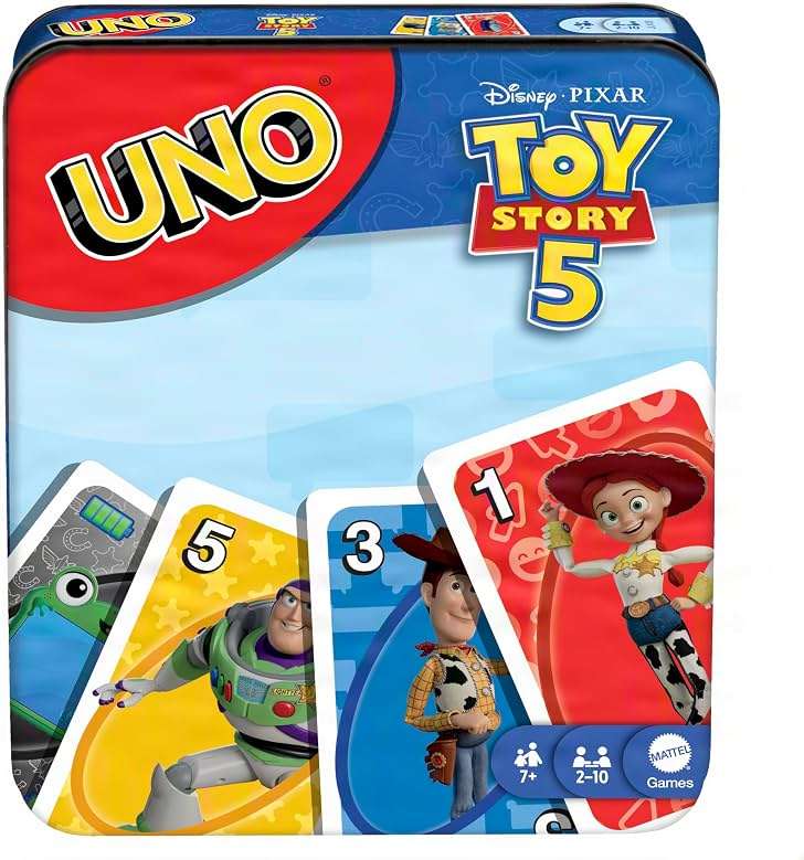 Mattel Games UNO Disney and Pixar Toy Story 5 Card Game with Movie-Inspired Deck for Kid & Family Nights, Parties, Travel & Camping - Image 1