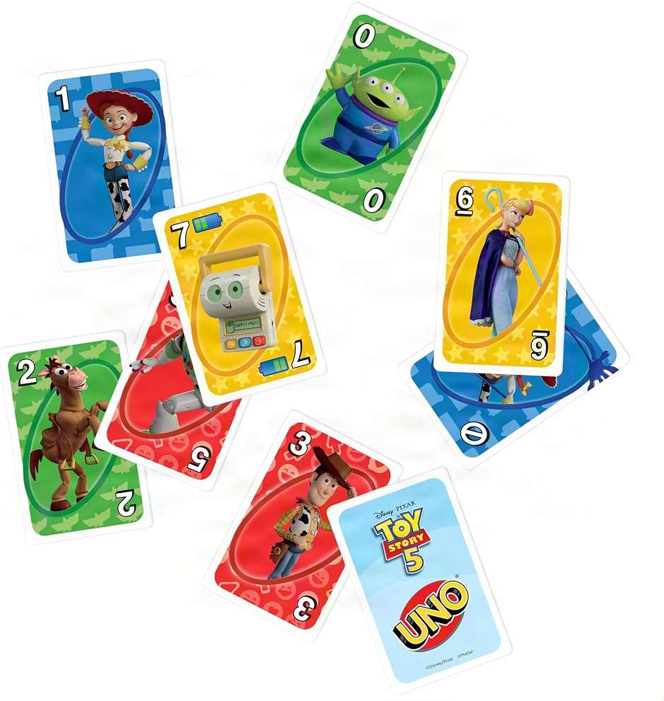 Mattel Games UNO Disney and Pixar Toy Story 5 Card Game with Movie-Inspired Deck for Kid & Family Nights, Parties, Travel & Camping - Image 3