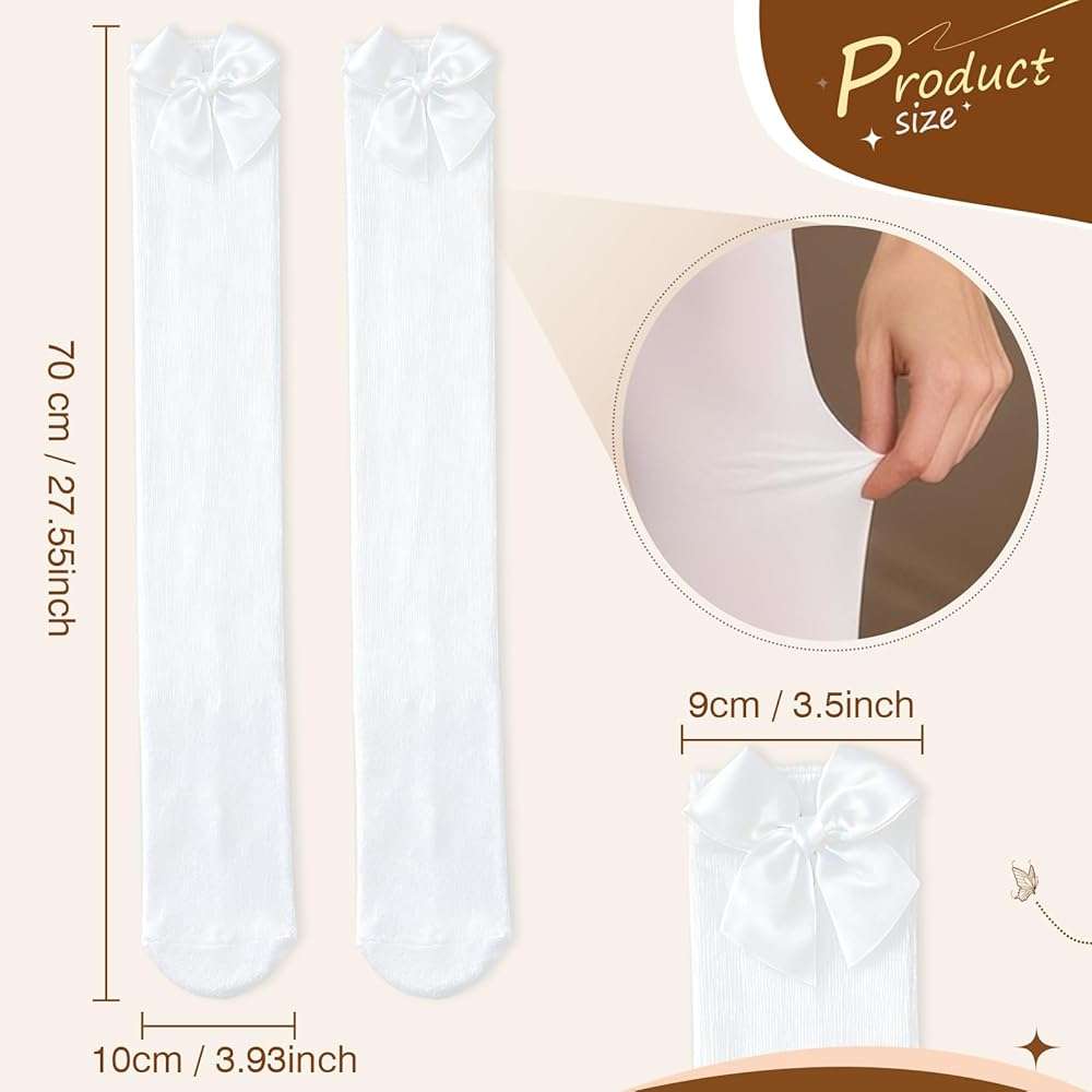 Women’s Thigh Highs with Satin Bow Accent – Sexy Over the Knee Stockings for Halloween, Parties & Cosplay Outfits - Image 5