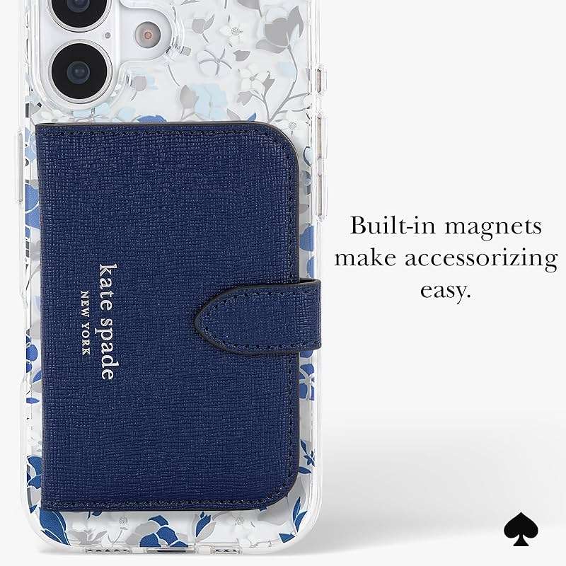 kate spade new york iPhone 17 Case - Compatible with MagSafe - Designer Phone Case - Flowerbed Blue Gems - Image 5