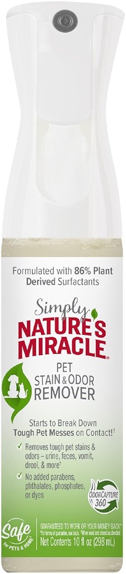 Simply Nature’s Miracle Pet Stain & Odor Remover, 10 Ounces, Bio-Enzymatic Formula With Odor-Neutralizing Technology - Product Image