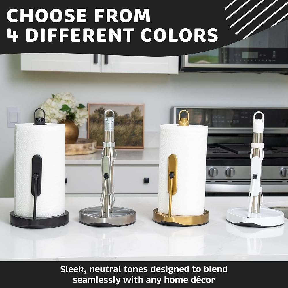 Stainless Steel Paper Towel Holder with Spray Pump – One-Handed Tear, Smart Traction System with Heavy Duty Suction Cups (Silver, Tension Arm with Spray Pump) - Image 7