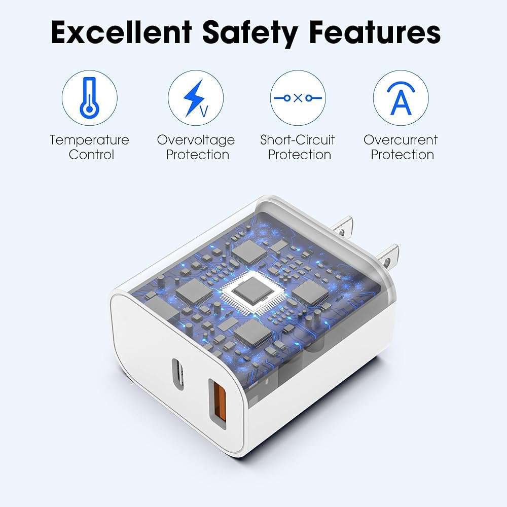 iPhone 17 16 15 Charger Fast Charging, 20W USB C Wall Charger Block with 6ft Type C to USB C Cable Cord for Apple iPhone 17/17 Pro/17 Pro Max/17 Air/16/16 Plus/16 Pro Max/15/15 Pro Max/iPad Pro/Mini - Image 4