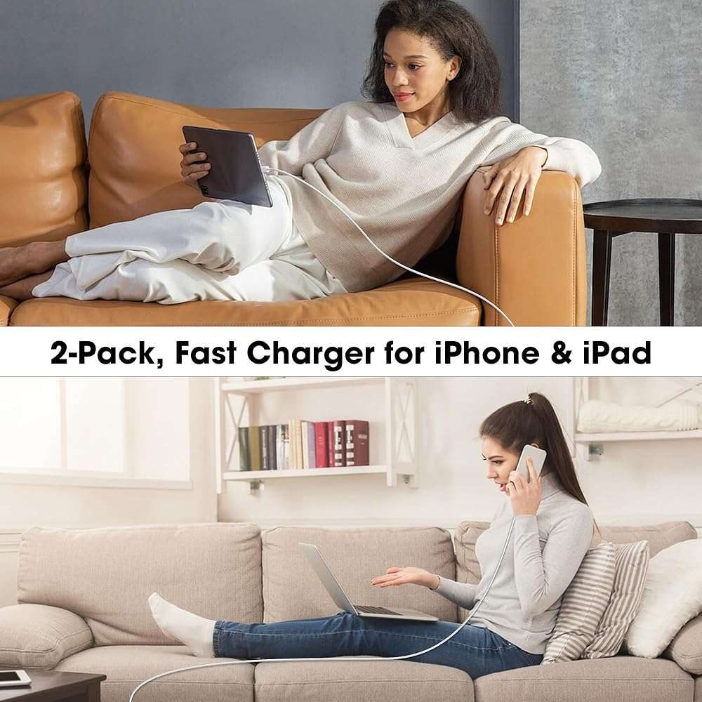 iPhone 17 16 15 Charger Fast Charging, 20W USB C Wall Charger Block with 6ft Type C to USB C Cable Cord for Apple iPhone 17/17 Pro/17 Pro Max/17 Air/16/16 Plus/16 Pro Max/15/15 Pro Max/iPad Pro/Mini - Image 7