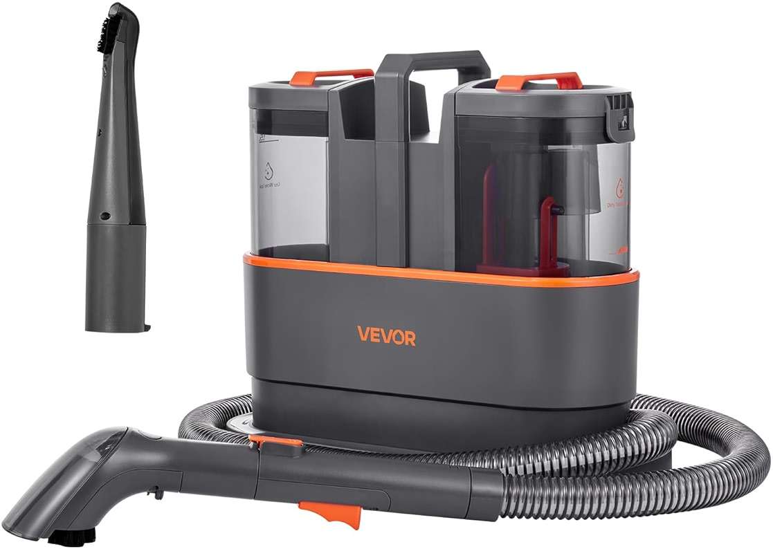 VEVOR Carpet Cleaner Machine, 50.72 oz Clean Water Tank & 27.05 oz Dirty Water Tank, Portable Upholstery Shampooer, 11.5Kpa Handheld Furniture Extractor, Spot and Stain Deep Cleaner for Rug Couch Car - Image 1