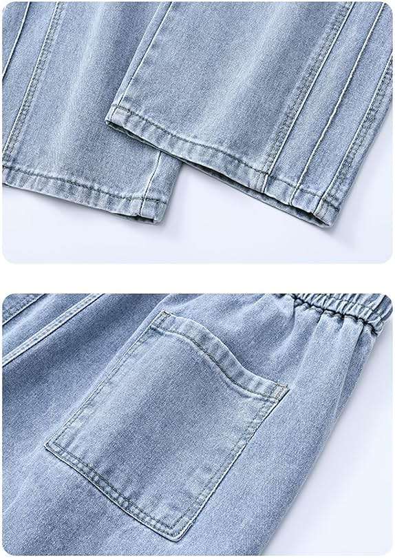 ZUNQKG Womens Y2k Baggy Cargo Jeans Drawstring Elastic Waist Wide Leg Denim with Multi Pockets - Image 6