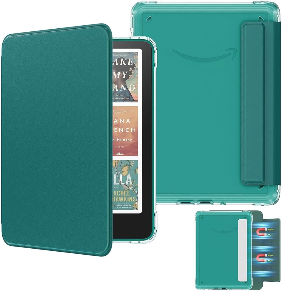 MoKo Detachable Magnetic Case for All-New 7" Kindle Paperwhite 12th Generation 2024 & Kindle Colorsoft 2024/2025,Ultra Clear Back Scratch-Proof Light & Shell Cover with Auto Wake/Sleep, Jade Green - Product Image