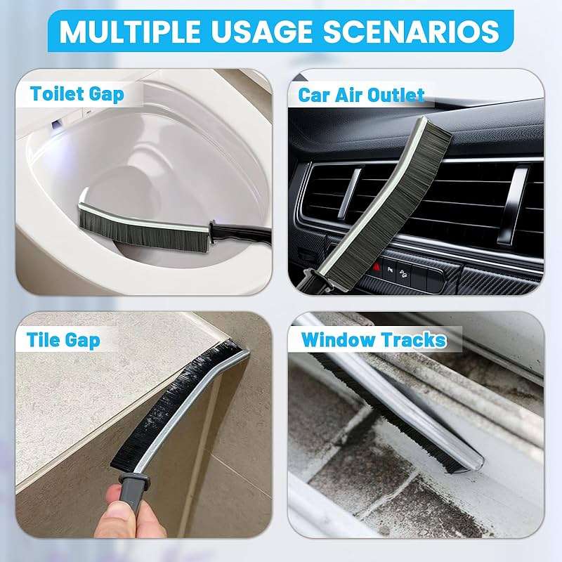 16Pcs Crevice Cleaning Brush Set, Hard Bristle Scrub Brushes Tools for Deep Cleaning Gap,Window Groove Cleaning Brush for Sliding Door, Sill, Tile Lines, Shutter, Corner, Sink, Teapot, Bottle (16 Pcs) - Image 3