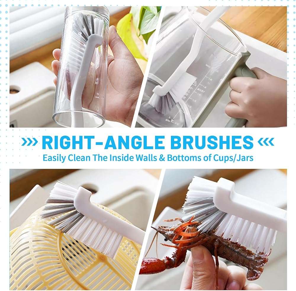 16Pcs Crevice Cleaning Brush Set, Hard Bristle Scrub Brushes Tools for Deep Cleaning Gap,Window Groove Cleaning Brush for Sliding Door, Sill, Tile Lines, Shutter, Corner, Sink, Teapot, Bottle (16 Pcs) - Image 5