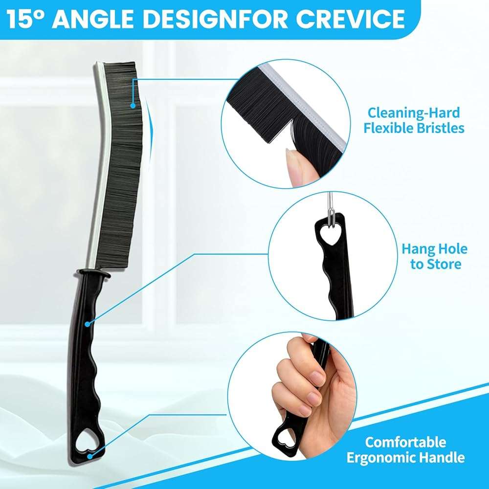 16Pcs Crevice Cleaning Brush Set, Hard Bristle Scrub Brushes Tools for Deep Cleaning Gap,Window Groove Cleaning Brush for Sliding Door, Sill, Tile Lines, Shutter, Corner, Sink, Teapot, Bottle (16 Pcs) - Image 7