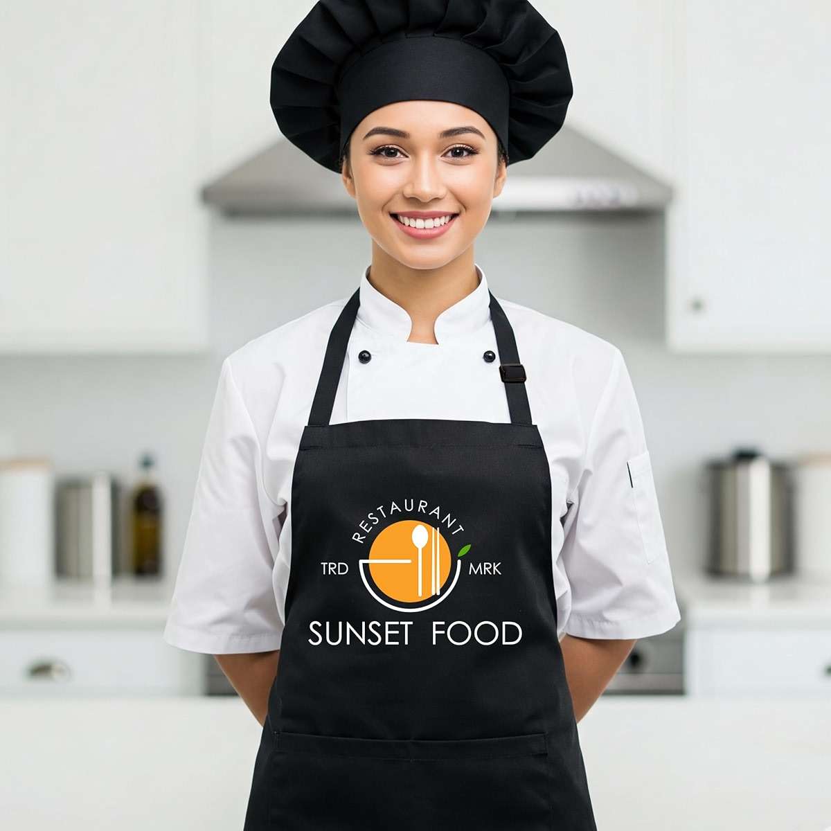 Custom Logo Apron, Personalized Name, Photo Aprons for Men&Women, Adjustable Waterproof Chef Bib with 2 Pockets, Professional Grilling Cooking Kitchen Apron, Customized BBQ, Baking Restaurant Gift - Image 6