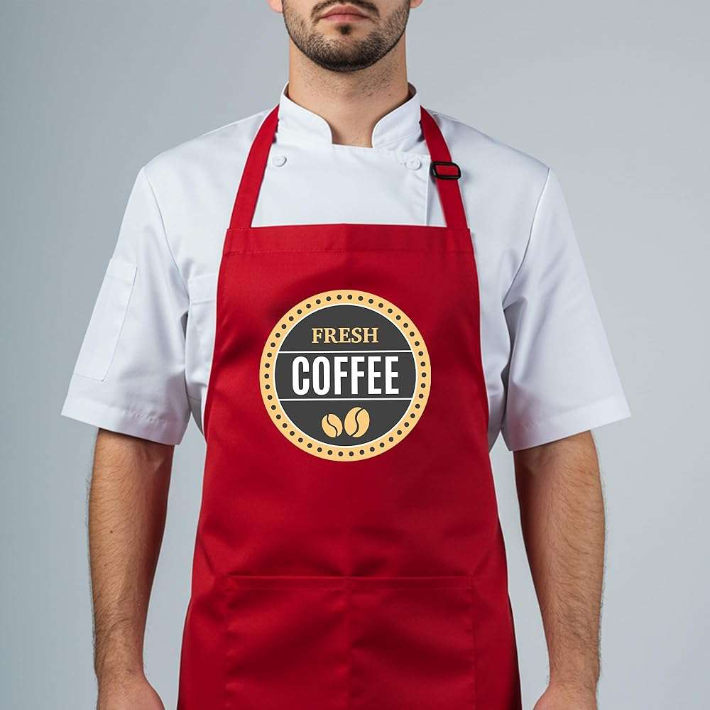 Custom Logo Apron, Personalized Name, Photo Aprons for Men&Women, Adjustable Waterproof Chef Bib with 2 Pockets, Professional Grilling Cooking Kitchen Apron, Customized BBQ, Baking Restaurant Gift - Image 7