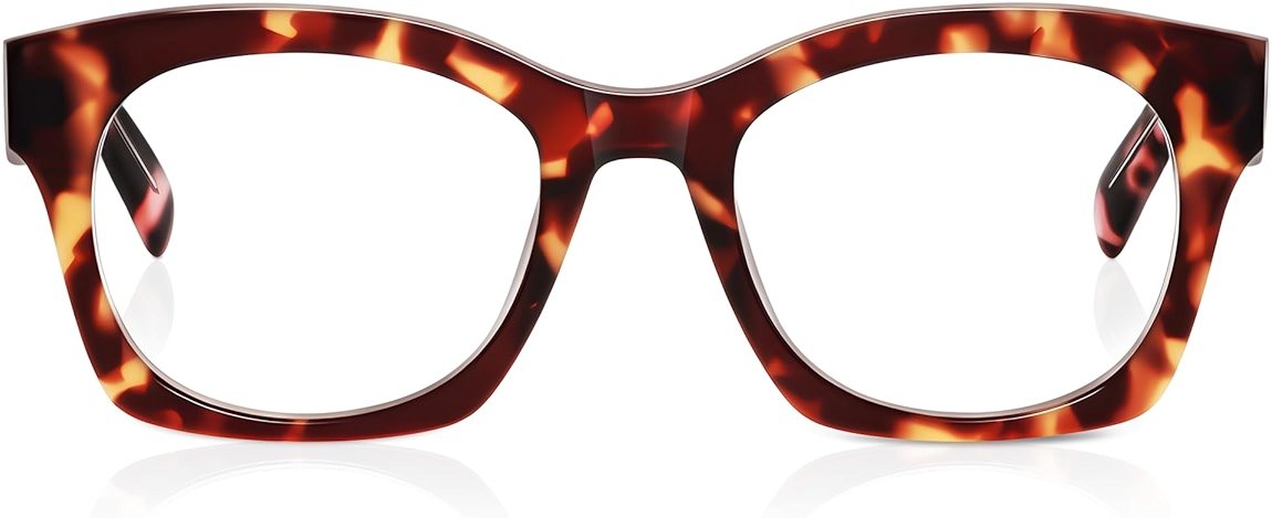 FancyFlower Square Reading Glasses for Women&Men - Acetate Tortoise - Firenze Readers Chic & Modern Design FF-6270 - Product Image