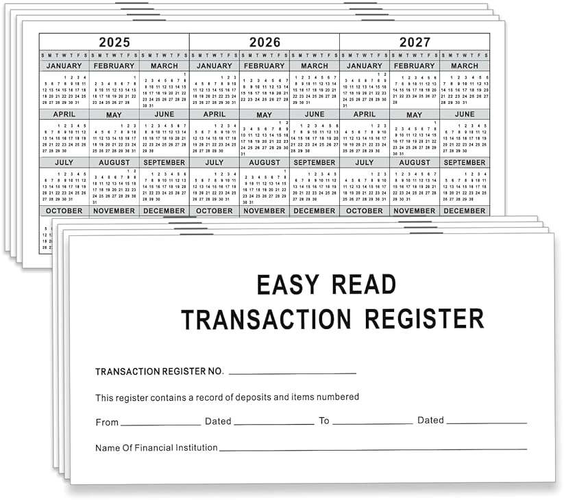 DeBiao 6"×3" Check Registers for Personal Checkbook - Blank Ledger Transaction Registers for Personal or Business Bank, Saving Account, Deposit & Credit Card (20) - Image 1