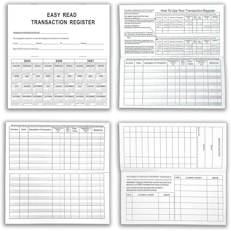 DeBiao 6"×3" Check Registers for Personal Checkbook - Blank Ledger Transaction Registers for Personal or Business Bank, Saving Account, Deposit & Credit Card (20) - Image 4