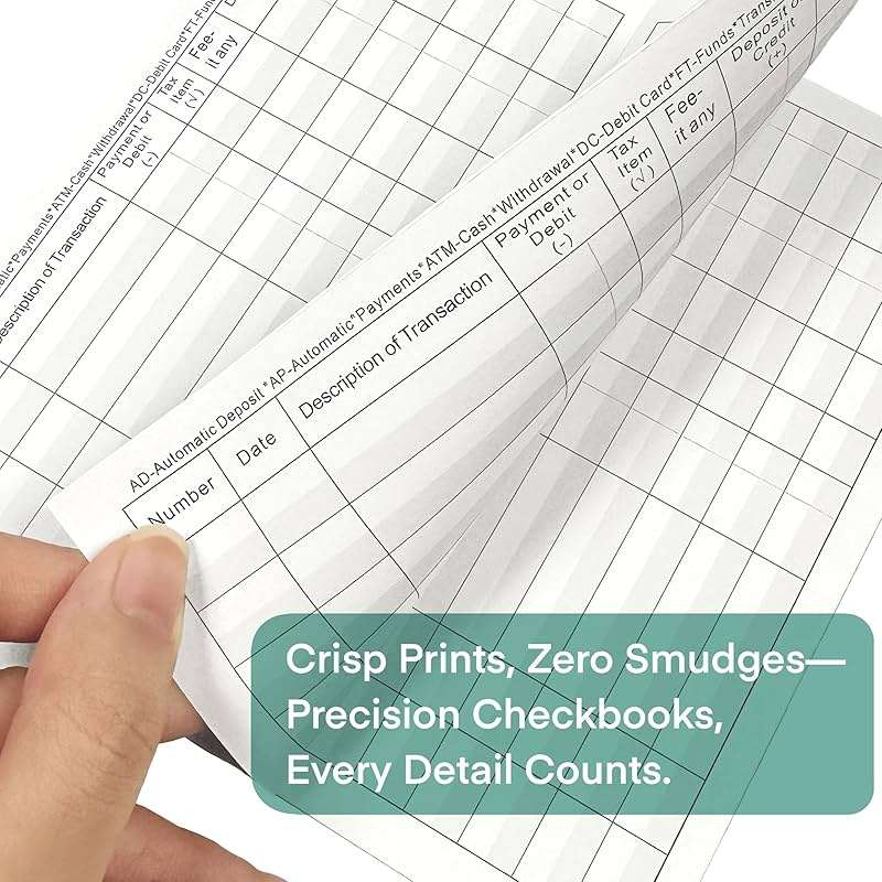 DeBiao 6"×3" Check Registers for Personal Checkbook - Blank Ledger Transaction Registers for Personal or Business Bank, Saving Account, Deposit & Credit Card (20) - Image 6