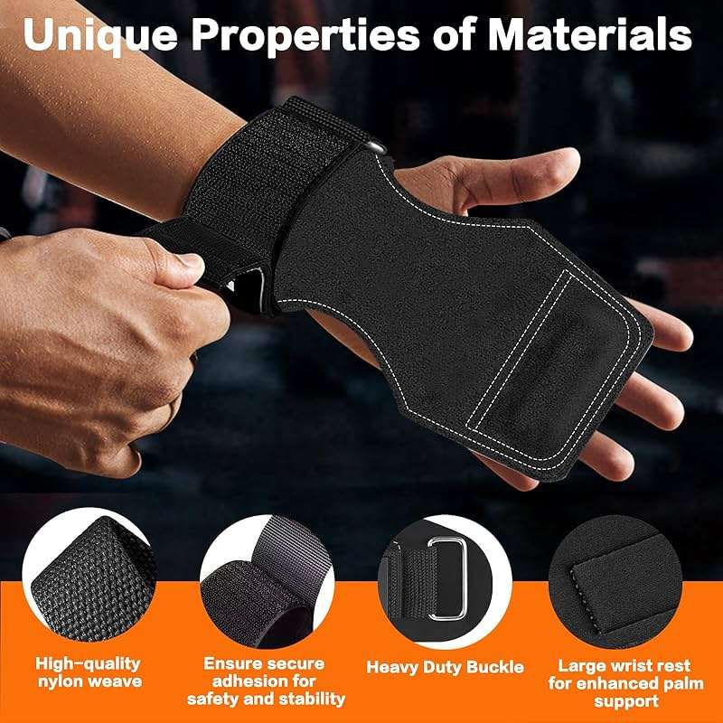 Weight Lifting Wrist Strap, Double-Layer Leather Wrist Straps for Gym Strength Training Weightlifting,Deadlift and Powerlifting, Enhance Grip Strength Neoprene Padding Gym Workout Lifting Straps Men/Women Pair - Image 3