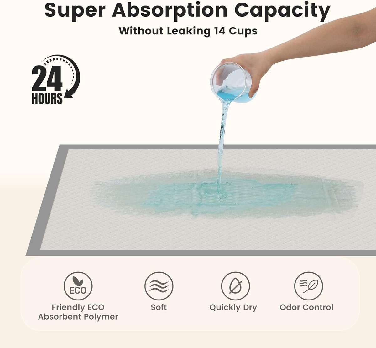 Gardner Pet 5XL Puppy Pads Extra Large, 37"x54" Super Absorbent & Leak-Proof Dog Pads, Nop-Slip Bottom Disposable Potty Training Pee Pads for Dogs Cats, 25 Count Grey - Image 5