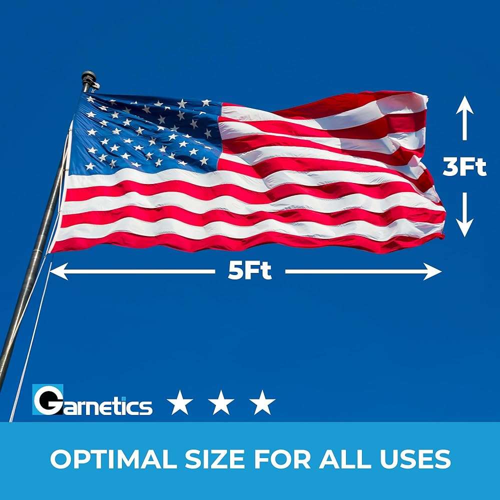 American Flag | American Flags for Outside 3X5 |100% Made in USA Flag-not imported - Premium US Flag 3X5 Heavy Duty Outdoor with Embroidered Stars and Sewn Stripes. - Image 3